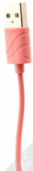 USAMS U-Gee USB kabel s Lightning konektorem pro Apple iPhone, iPad, iPod růžová (pink) USB konektor