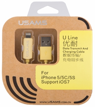 USAMS ULine USB kabel s Apple Lightning konektorem žlutá (yellow) krabička