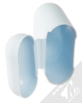 USAMS Ultra-thin Silicone Protective Cover silikonové pouzdro pro sluchátka Apple AirPods světle modrá (light blue) otevřené