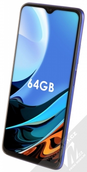 Xiaomi Redmi 9T 4GB/64GB modrá (twilight blue) šikmo zepředu