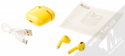 XO X23 TWS Bluetooth stereo sluchátka žlutá (yellow) balení