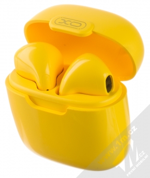 XO X23 TWS Bluetooth stereo sluchátka žlutá (yellow) nabíjecí pouzdro se sluchátky