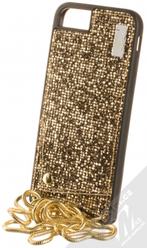 Yameina Glisten třpytivý ochranný kryt s kapsičkou a řetízkem na krk pro Apple iPhone 6, iPhone 6S, iPhone 7, iPhone 8 zlatá (gold)