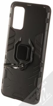 1Mcz Armor Ring odolný ochranný kryt s držákem na prst pro Samsung Galaxy S20 Plus černá (black) otevřené
