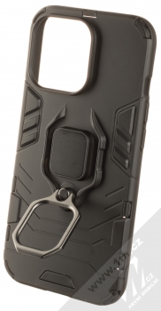 1Mcz Armor Ring odolný ochranný kryt s držákem na prst pro Apple iPhone 13 Pro černá (black) držák