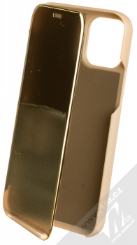 1Mcz Clear View flipové pouzdro pro Apple iPhone 12, iPhone 12 Pro zlatá (gold)