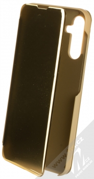 1Mcz Clear View flipové pouzdro pro Samsung Galaxy A14 4G, Galaxy A14 5G zlatá (gold)