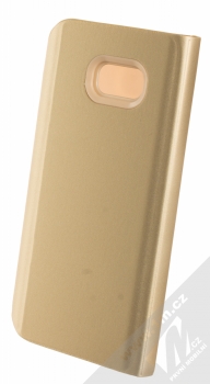 1Mcz Clear View flipové pouzdro pro Samsung Galaxy A5 (2017) zlatá (gold) zezadu