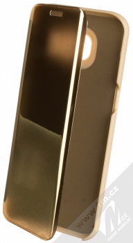 1Mcz Clear View flipové pouzdro pro Samsung Galaxy S7 Edge zlatá (gold)