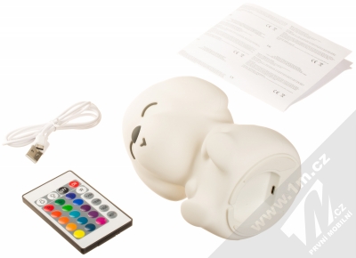1Mcz Colorful Silicone Lamp Štěňátko noční lampička s nastavením RGB barvy bílá (white) balení