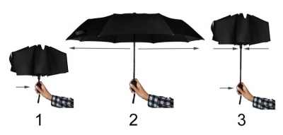1Mcz Deštník 110 x 57 cm černá (black)