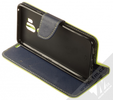 1Mcz Fancy Book Black flipové pouzdro pro LG G7 ThinQ limetkově zelená modrá (lime blue) stojánek