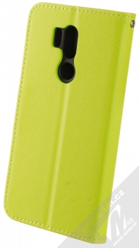 1Mcz Fancy Book Black flipové pouzdro pro LG G7 ThinQ limetkově zelená modrá (lime blue) zezadu