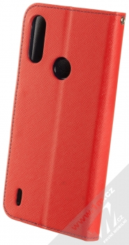 1Mcz Fancy Book flipové pouzdro pro Motorola Moto E7 Power, Moto E7i Power červená modrá (red blue) zezadu