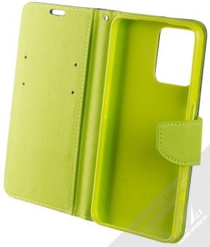 1Mcz Fancy Book flipové pouzdro pro Realme C35 modrá limetkově zelená (blue lime) otevřené