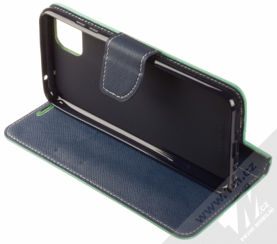 1Mcz Fancy Book flipové pouzdro pro Samsung Galaxy A22 5G mátově zelená modrá (mint blue) stojánek