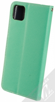1Mcz Fancy Book flipové pouzdro pro Samsung Galaxy A22 5G mátově zelená modrá (mint blue) zezadu