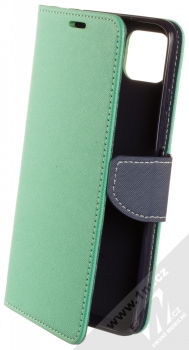 1Mcz Fancy Book flipové pouzdro pro Samsung Galaxy A22 5G mátově zelená modrá (mint blue)