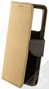 1Mcz Fancy Book flipové pouzdro pro Xiaomi 11T, 11T Pro zlatá černá (gold black)