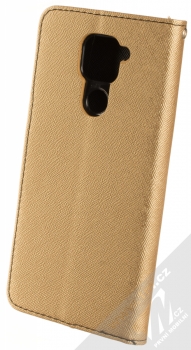 1Mcz Fancy Book flipové pouzdro pro Xiaomi Redmi Note 9 zlatá černá (gold black) zezadu