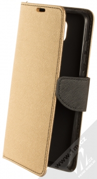 1Mcz Fancy Book flipové pouzdro pro Xiaomi Redmi Note 9 zlatá černá (gold black)