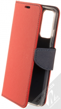 1Mcz Fancy-CY Book flipové pouzdro pro Xiaomi Redmi Note 11 (Global version), Note 11S (Global version) červená modrá (red blue)