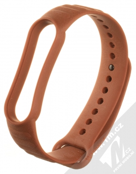 1Mcz Faux Leather Color Silikonový sportovní řemínek pro Xiaomi Mi Band 5, Mi Band 6, Mi Band 7 hnědá (brown)