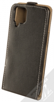 1Mcz Flexi Slim Flip flipové pouzdro pro Samsung Galaxy A12 černá (black) zezadu