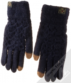1Mcz Gloves Honeycomb pletené rukavice pro kapacitní dotykový displej námořnická modrá (navy blue) hřbet rukou