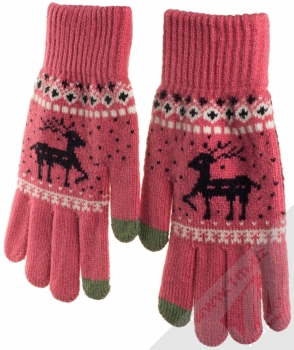 1Mcz Gloves Sobík pletené rukavice pro kapacitní dotykový displej růžová (pink) samostatně