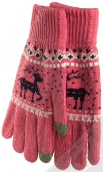 1Mcz Gloves Sobík pletené rukavice pro kapacitní dotykový displej růžová (pink)