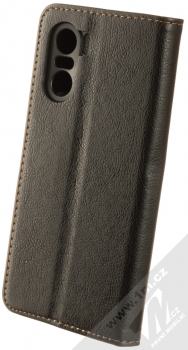 1Mcz Grain Magnetic Book flipové pouzdro pro Xiaomi Mi 11i, Poco F3 černá (black) zezadu