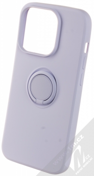 1Mcz Grip Ring ochranný kryt s držákem na prst pro Apple iPhone 14 Pro šeříkově fialová (lilac)