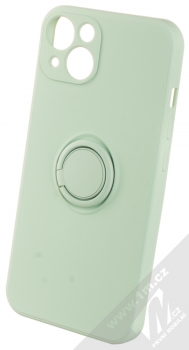 1Mcz Grip Ring Skinny ochranný kryt s držákem na prst pro Apple iPhone 13 mátově zelená (mint green)