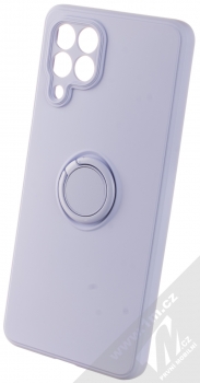 1Mcz Grip Ring Skinny ochranný kryt s držákem na prst pro Samsung Galaxy M53 5G šeříkově fialová (lilac)