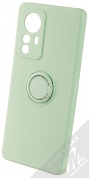 1Mcz Grip Ring Skinny ochranný kryt s držákem na prst pro Xiaomi 12 Pro mátově zelená (mint green)