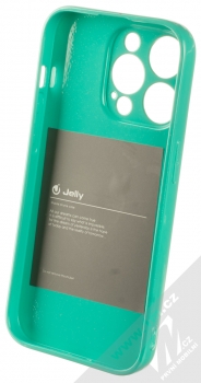 1Mcz Jelly Skinny TPU ochranný kryt pro Apple iPhone 14 Pro mátově zelená (mint green) zepředu