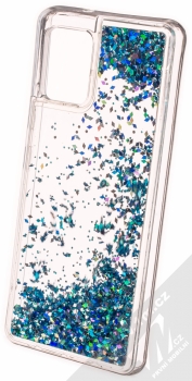 1Mcz Liquid Diamond Sparkle ochranný kryt s přesýpacím efektem třpytek pro Samsung Galaxy A42 5G tyrkysová (turquoise) zezadu