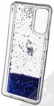 1Mcz Liquid Hexagon Sparkle ochranný kryt s přesýpacím efektem třpytek pro Samsung Galaxy A32 5G modrá (blue) zepředu