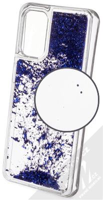 1Mcz Liquid Hexagon Sparkle ochranný kryt s přesýpacím efektem třpytek pro Samsung Galaxy A32 5G modrá (blue)