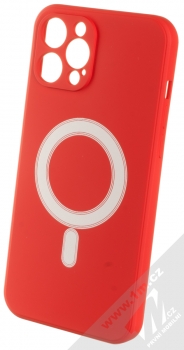 1Mcz MagSilicone TPU ochranný kryt s MagSafe pro Apple iPhone 12 Pro Max červená (red)