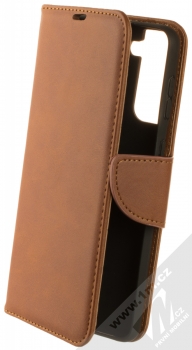 1Mcz Porter Book flipové pouzdro pro Samsung Galaxy S21 Plus hnědá (brown)