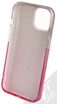 1Mcz Shining Duo TPU třpytivý ochranný kryt pro Apple iPhone 13 stříbrná růžová (silver pink) zepředu