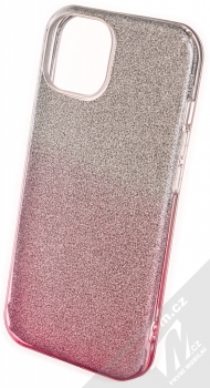 1Mcz Shining Duo TPU třpytivý ochranný kryt pro Apple iPhone 13 stříbrná růžová (silver pink)