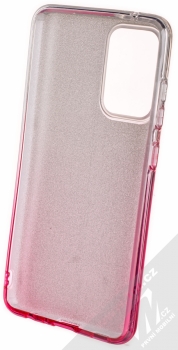 1Mcz Shining Duo TPU třpytivý ochranný kryt pro Samsung Galaxy A52, Galaxy A52 5G stříbrná růžová (silver pink) zepředu