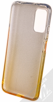 1Mcz Shining Duo TPU třpytivý ochranný kryt pro Xiaomi Redmi 9T stříbrná zlatá (silver gold) zepředu