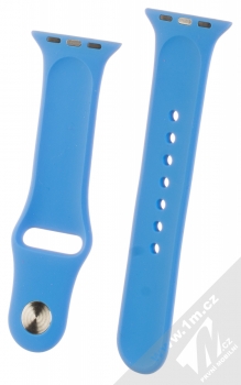1Mcz Silikonový sportovní řemínek pro Apple Watch 38mm, Watch 40mm chrpově modrá (cornflower blue) zezadu
