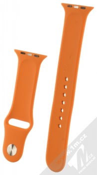 1Mcz Silikonový sportovní řemínek pro Apple Watch 42mm, Watch 44mm tmavě oranžová (burnt orange) zezadu