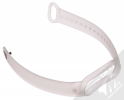 1Mcz Translucent Color Silikonový sportovní řemínek pro Xiaomi Mi Band 5, Mi Band 6 bílá průhledná (white translucent) rozepnuté