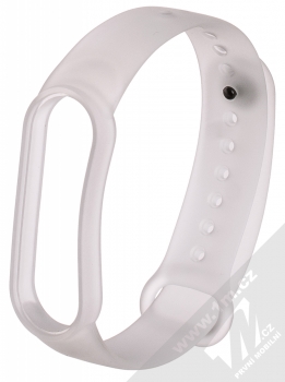 1Mcz Translucent Color Silikonový sportovní řemínek pro Xiaomi Mi Band 5, Mi Band 6 bílá průhledná (white translucent)
